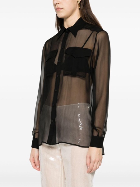 semi-sheer silk shirt