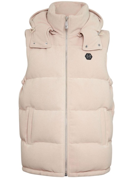 logo-patch padded vest 