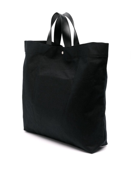 logo-print canvas tote bag