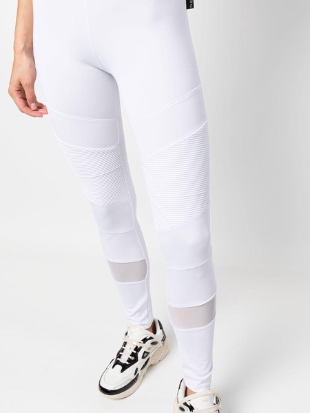 ribbed-panelled jogging leggings