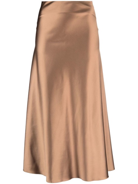 satin-finish A-line skirt