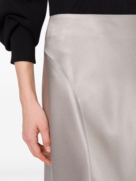 fluted satin skirt