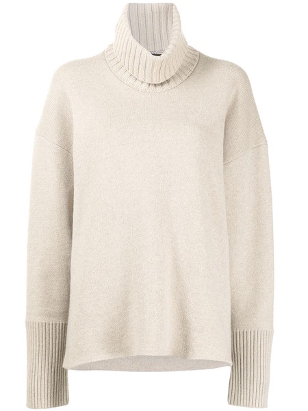 oversized turtleneck double-faced jumper