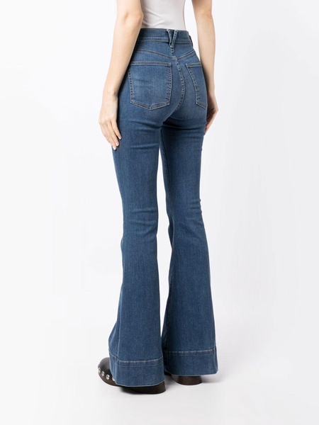 patch pocket flared jeans