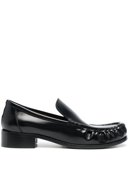 block-heel leather loafers