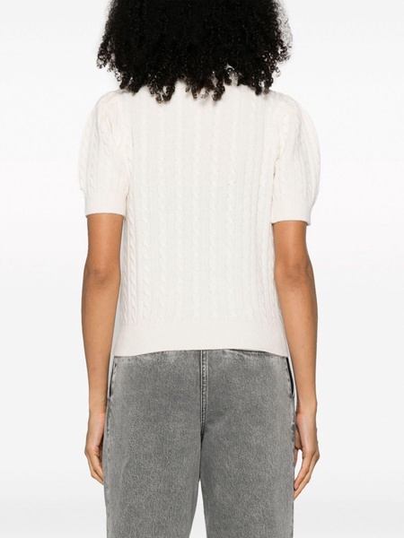 faux-pearl embellished knitted top