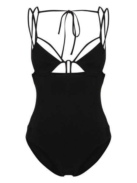 V-neck cut-out swimsuit