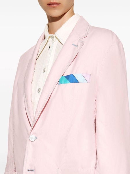 notched-lapel cotton-silk blazer 