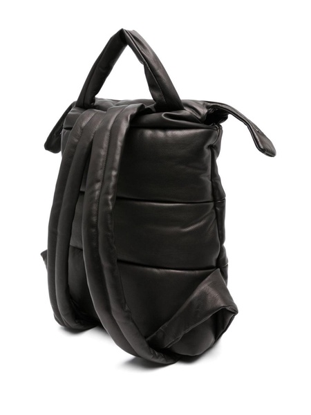 leather padded-design backpack