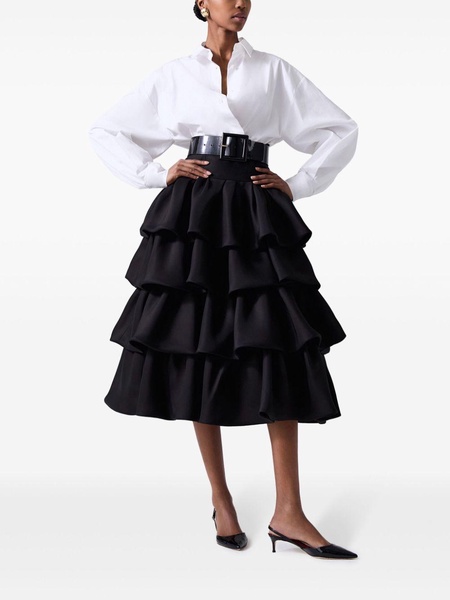 tiered midi skirt