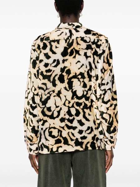 abstract-print velvet shirt