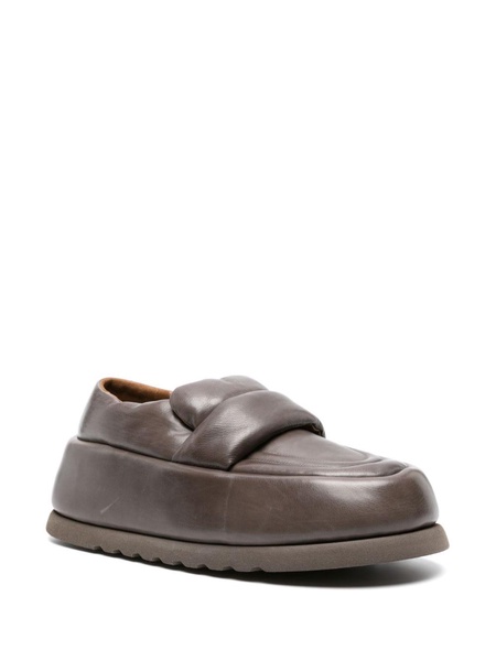 chunky-sole leather loafers