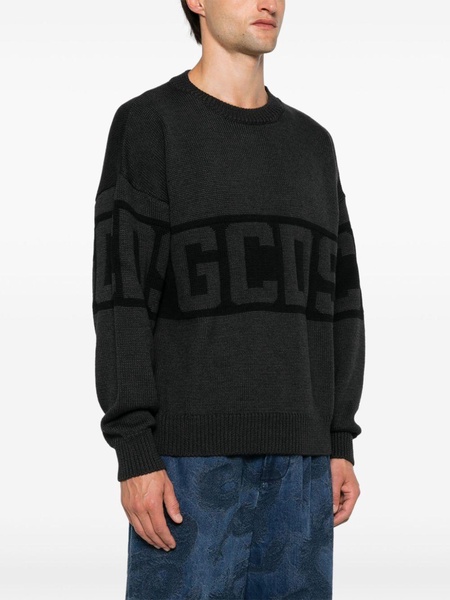 logo band crew-neck sweater