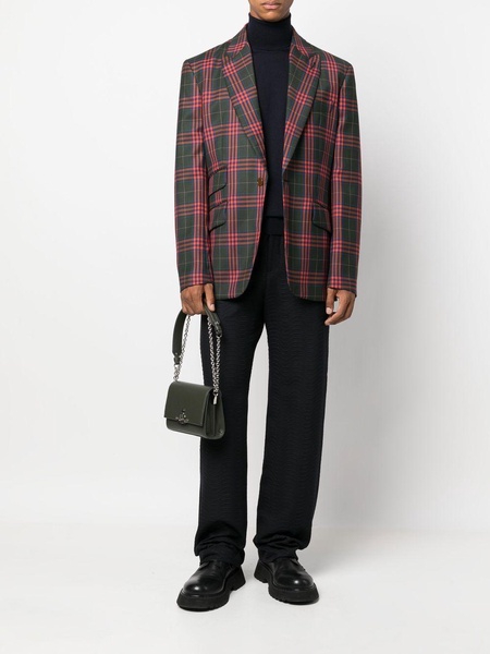 checked virgin wool blazer