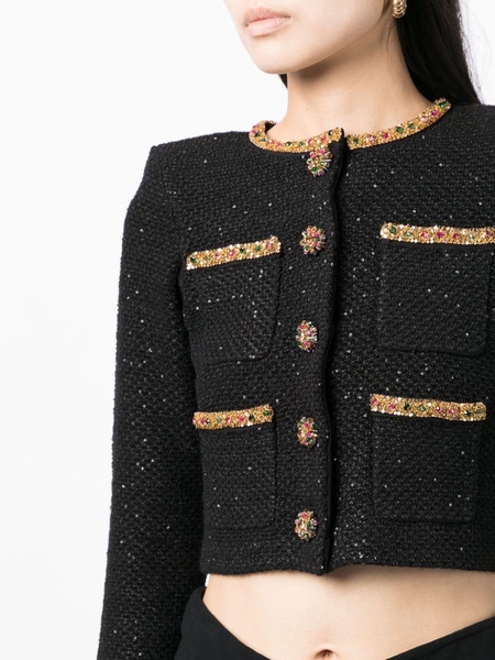 bead-embellished cropped cardigan