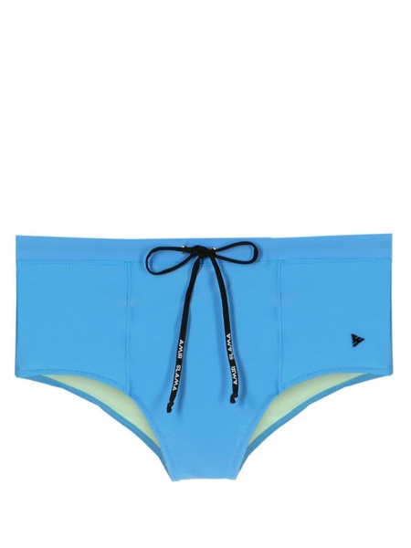 logo-plaque drawstring swimming trunks