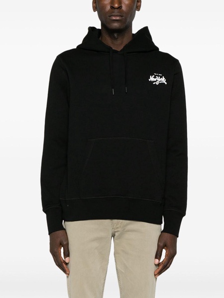 logo-print drawstring cotton hoodie