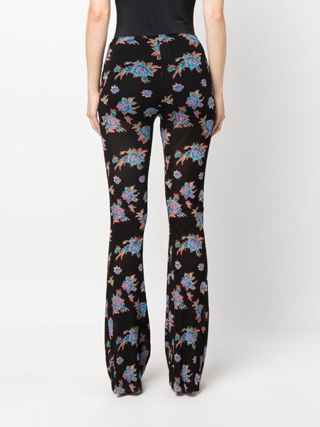 floral-print flared leggings