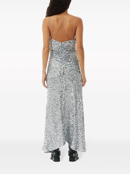 Ganni 3D Sequins Long Slip Dress