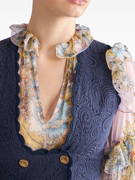 paisley-jacquard long waistcoat