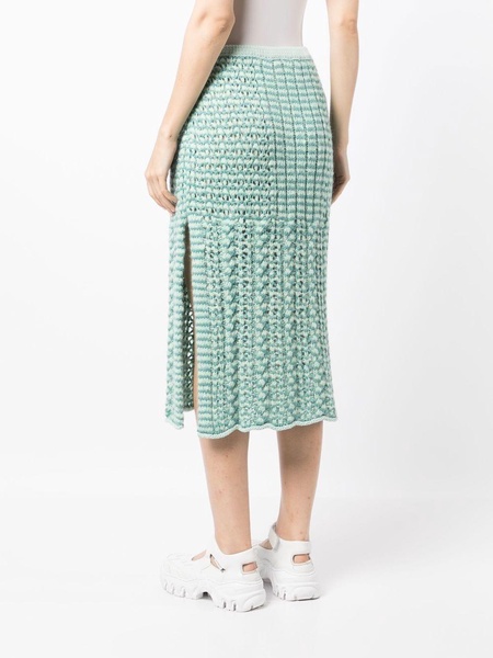 melange-effect cable-knit skirt