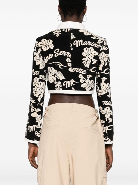 patterned-jacquard cropped jacket