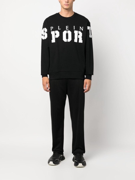 LS logo-print cotton jumper