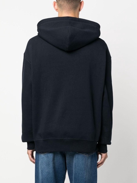 logo-embroidered drawstring hoodie