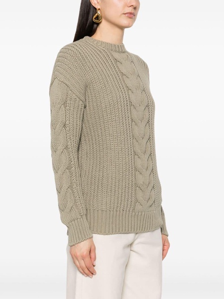 Sage Green Chunky Knit Cotton Jumper