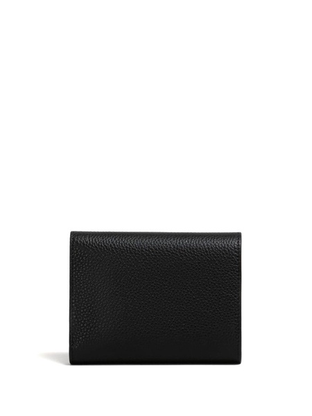 logo embroidered leather wallet 