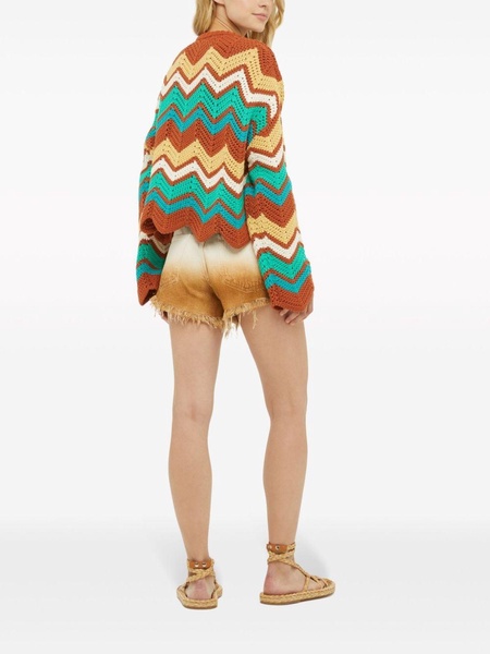 Kaleidoscopic chevron knit jumper