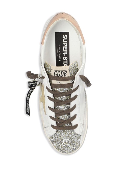 Golden Goose Super Star Bio Based Upper Glitter Toe Suede Star And Leather Heel Shoes