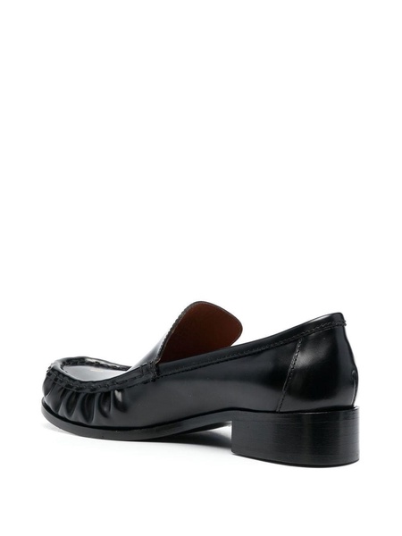 block-heel leather loafers