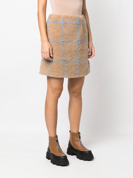 check-print fleece skirt 