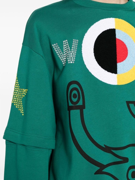 Target-appliqué cotton sweatshirt