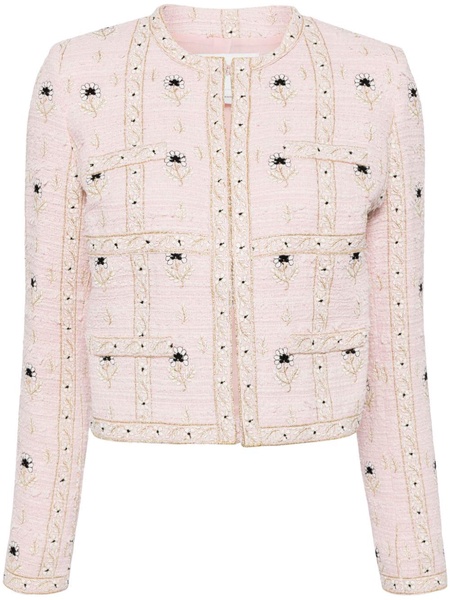 floral-jacquard jacket