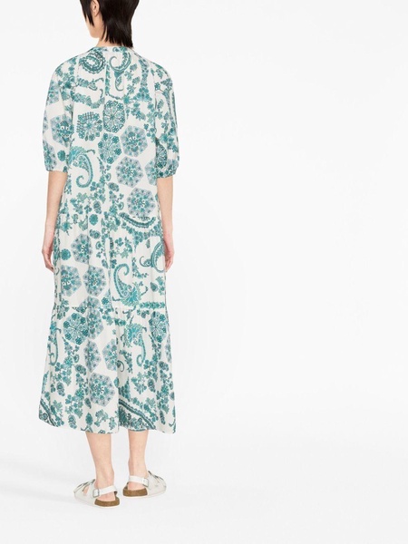 paisley-print cotton dress