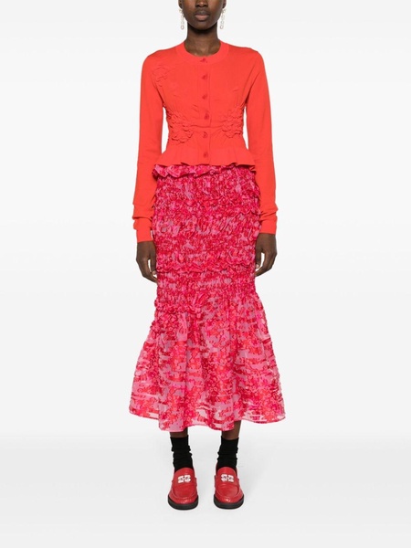 Vianca yarrow thread-cut midi skirt