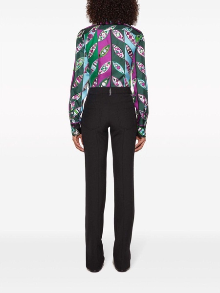 Girandole-print silk shirt