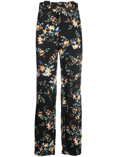 floral-print tailored trousers