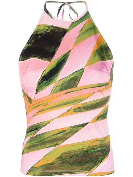 abstract-print halterneck top