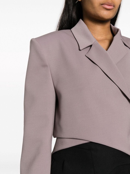 crossover-front cropped blazer