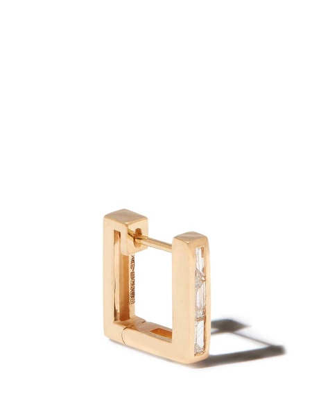 18kt yellow gold diamond square earring