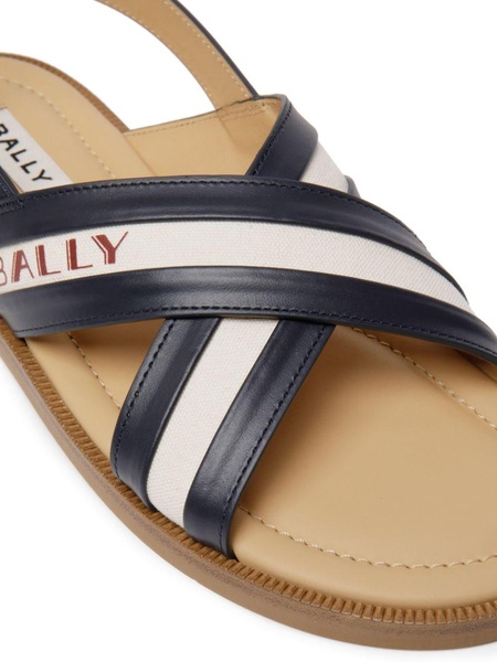 crossover-straps leather sandals