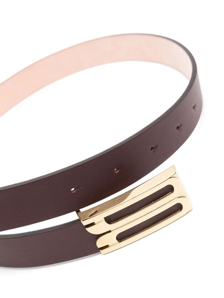 logo-buckle leather belt