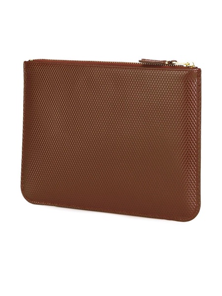 textured leather clutch