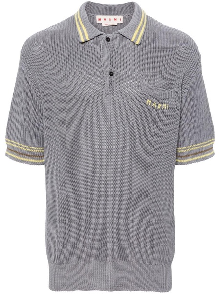 chunky-knit polo shirt