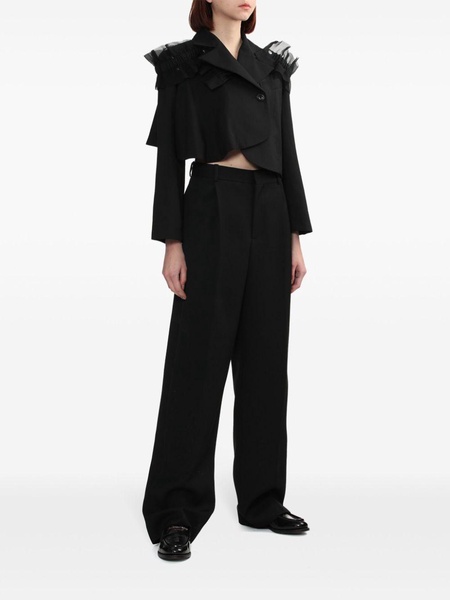 straight-leg wool trousers