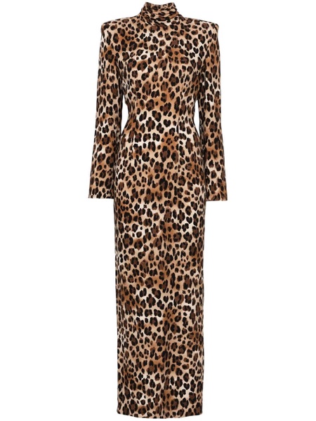 leopard-print maxi dress