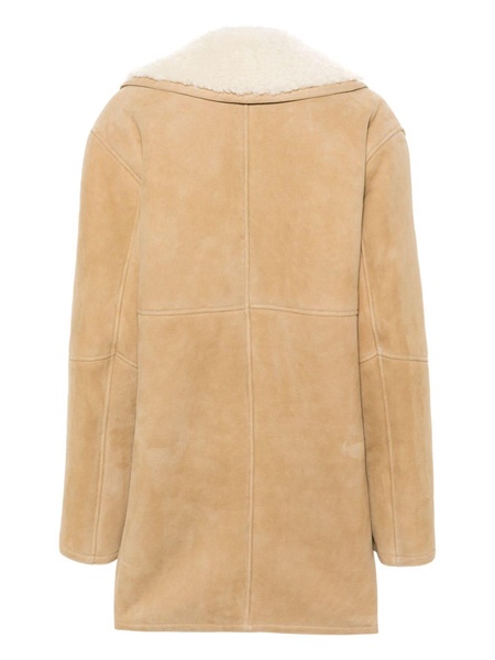 single-breasted reversible shearling coat